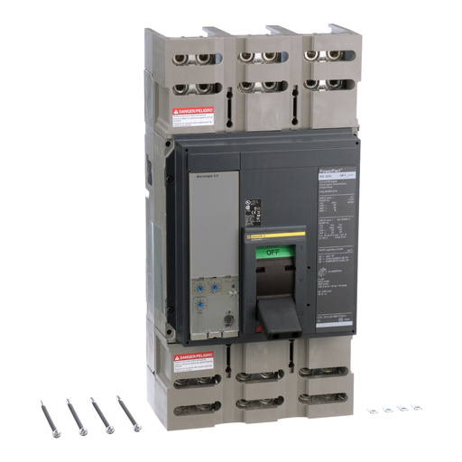 PGL36100U31A - Circuit breaker, PowerPacT P, 1000A, 3 pole, 600VAC, 18kA, lugs, Micrologic 3.0, 80%