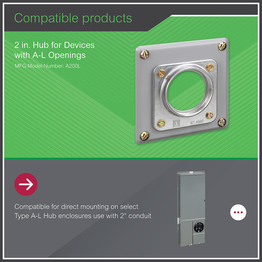 Mayer-DDS-Meter pak accessory, hub, 2.00in wire size, Series A L, rainproof, 4.63in-2
