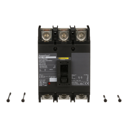 Mayer-DDS-Circuit breaker, PowerPacT Q, 150A, 3 pole, 240VAC, 65kA, lugs, thermal magnetic, 80%-2