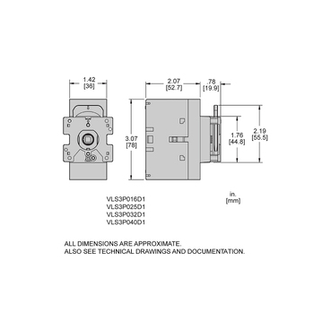Mayer-DDS-Disconnect switch, TeSys VLS, body switch, 16A, 10HP at 480VAC, UL508, three phase, 5kA SCCR, size 1, door mount-2