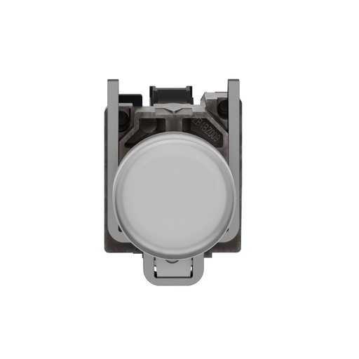 Mayer-DDS-Pilot light, Harmony XB4, metal, white, 22mm, plain lens with BA9s bulb, lt 250V-2