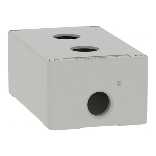 Mayer-DDS-Die cast empty control station, Harmony XAP, XB2 SL, zinc alloy, grey, M20, 2 cut outs 22mm, 80x130x51,5mm, UL cULus-2