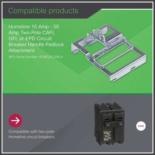 Mayer-DDS-Mini circuit breaker accessory, Homeline, padlocking kit, 2 pole CAFI, GFI, and EPD breakers, on/off lock-2