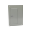 Replacement cover, QO, for 20 space load center, flush, wide gutter, gray