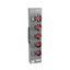 Branch unit, EZ Meter-Pak, 125A, 5 x 5 jaw sockets, 208Y/120VAC, horn bypass, ringless, 1200A Al/Cu busbar