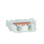 Terminal block, Linergy, box lug connector, natural colored block, 60A, 600V