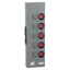 Branch unit, EZ Meter-Pak, 225A, 5 x 4 jaw sockets, 120/240VAC, no bypass, ringed, 1200A Al/Cu busbar