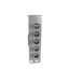 Branch unit, EZ Meter-Pak, 125A, 5 x 5 jaw sockets, 208Y/120VAC, lever bypass, ringless, 800A Al busbar