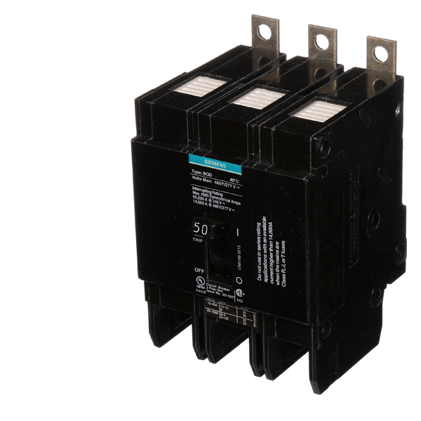 Product image for Siemens BQD350 3-Pole 50 Amp 480 VAC 14 kA Circuit Breaker