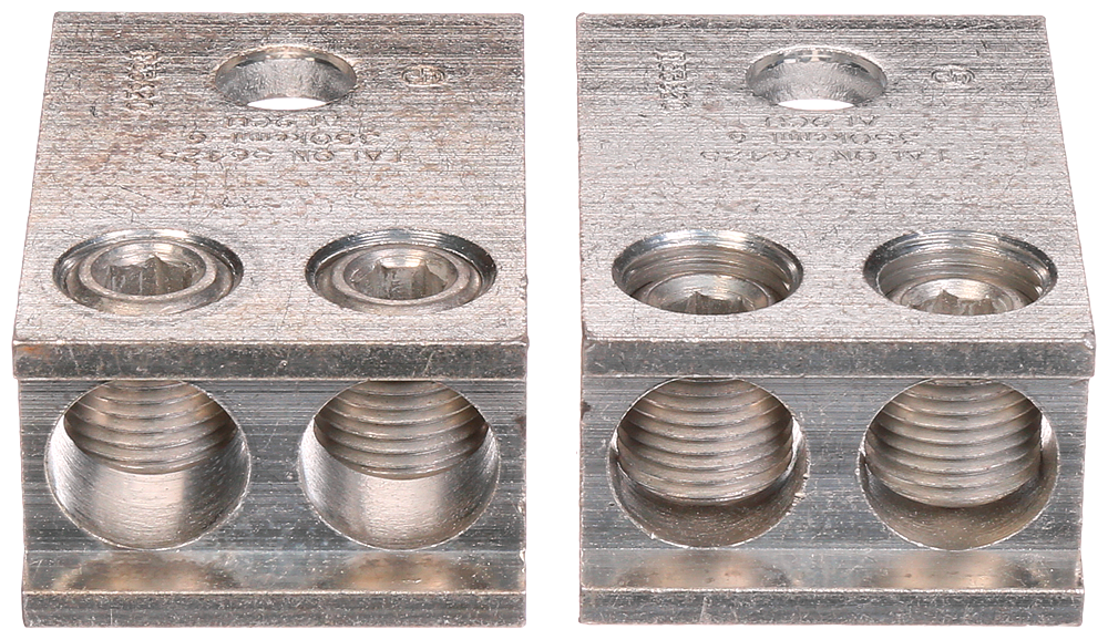 Product image for Siemens H56425 9/16 x 5/16 Inch Stud/Allen 6 AWG to 350 MCM 2-Conductor Tinned Aluminum 1-Hole Connector Lug