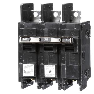 Product image for Siemens BQ3B050H 240 Volt 50 Amp 22 kaic 3-Pole Type BQH Circuit Breaker