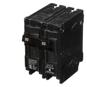 Product image for Siemens Q260 2-Pole 120/240 VAC 60 Amp 10 kA Plug-In Common Trip Circuit Breaker