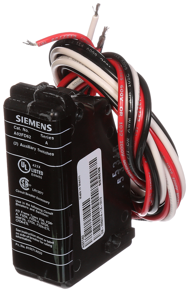 Product image for Siemens A02FD62 BREAKER FD 240VAC 2AUX