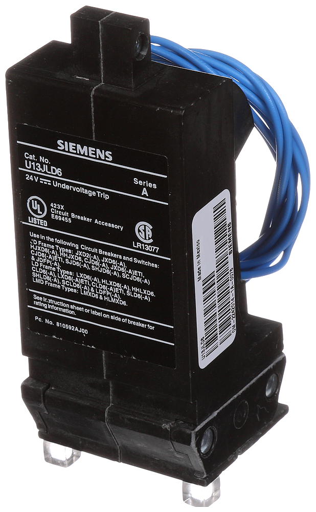 SIEM U13JLD6 BREAKER JD/LD/LMD 24VDC UV TRP *NON-RETURNABLE TO MANUFACTURER* Product image for SIEM U13JLD6 BREAKER JD/LD/LMD 24VDC UV TRP *NON-RETURNABLE TO MANUFACTURER*