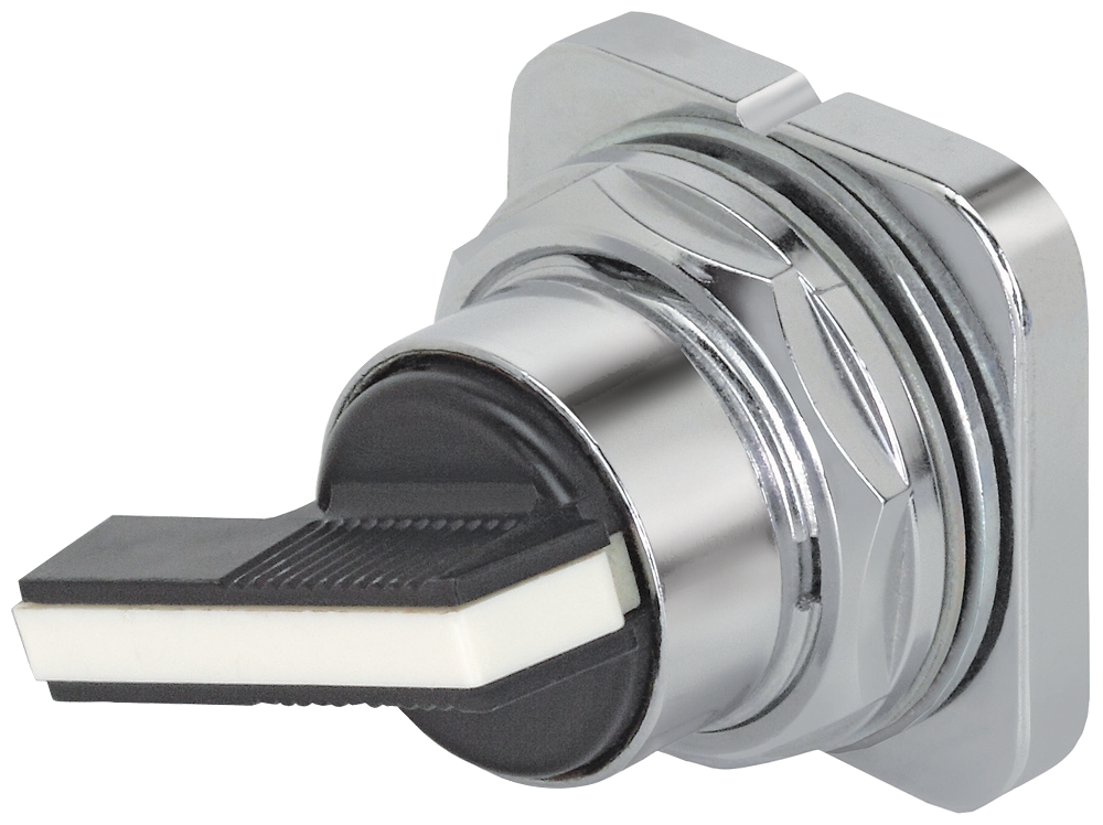 Product image for Siemens 52SB2AAB 30 mm 2-Position White Plastic Chrome Metal Bezel Maintained Non-Illuminated Selector Switch