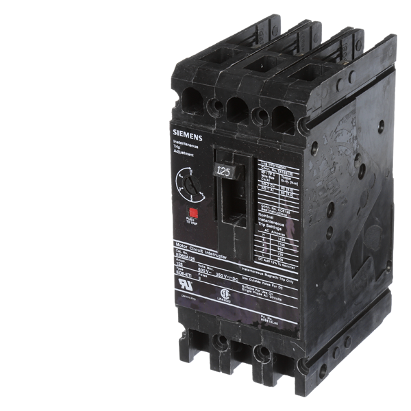 Product image for Siemens ED63A125 600 Volt 125 Amp 3-Pole Circuit Breaker with ETI Lugs