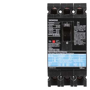 Product image for Siemens ED63B050L 3-Pole 50 Amp 600 VAC 18 kA Molded Case Circuit Breaker