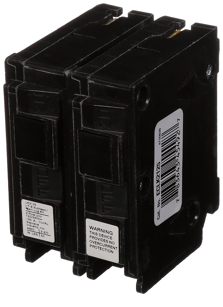 Product image for Siemens ECLK2125 3 to 1 AWG Copper 1/0 AWG Aluminum 2-Pole Load Center Lug Kit