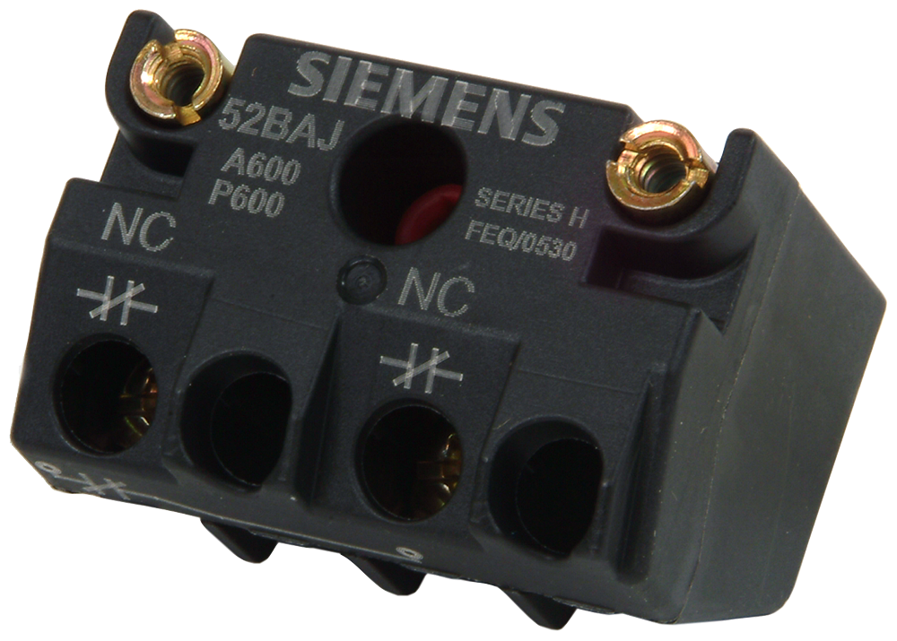Product image for Siemens 52BAJ 1NC Gold Flashed Screw Terminal Contact Block