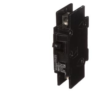 Product image for Siemens BQ1B010QLD 1-Pole 10 Amp 120 VAC 10 kA Molded Case Circuit Breaker