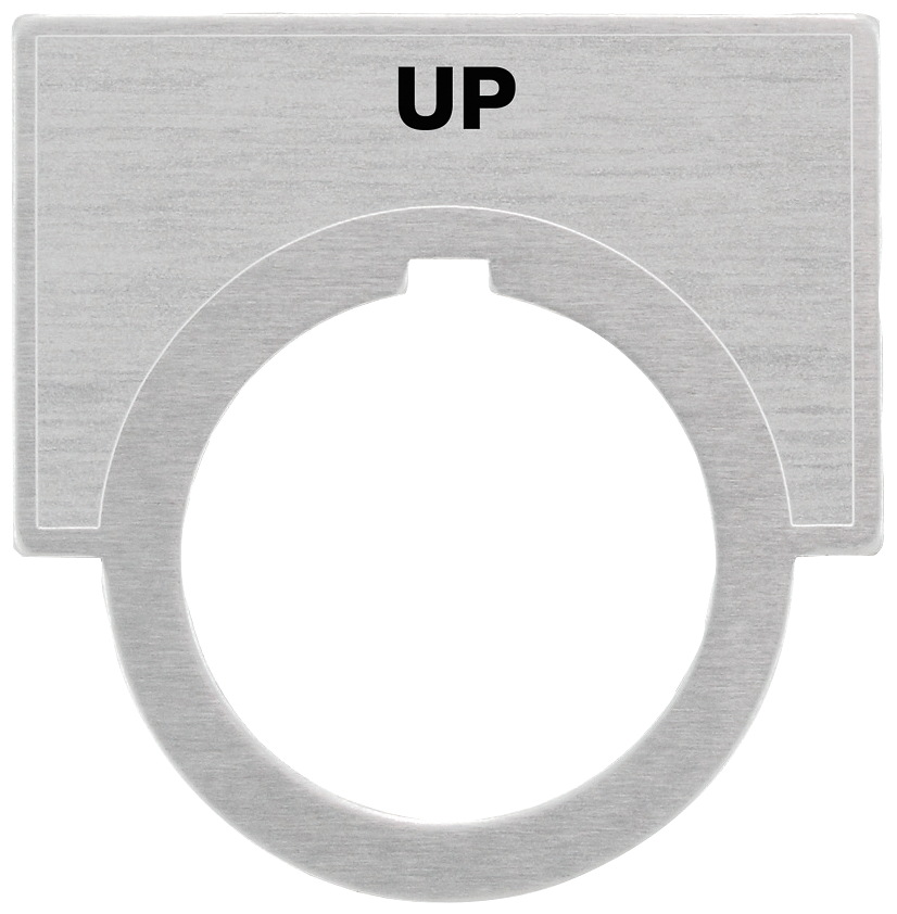 Product image for Siemens 52NL09 2 x 1-7/16 Inch Up Brushed Aluminum Large Push Button Legend Plate