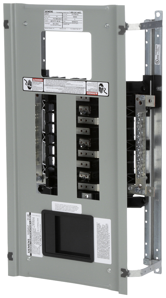 Product image for Siemens P1E18MC250CT 480 Star/277 Volt 250 Amp 3-Phase 4-Wire Copper Bus Convertible Main Panelboard Interior
