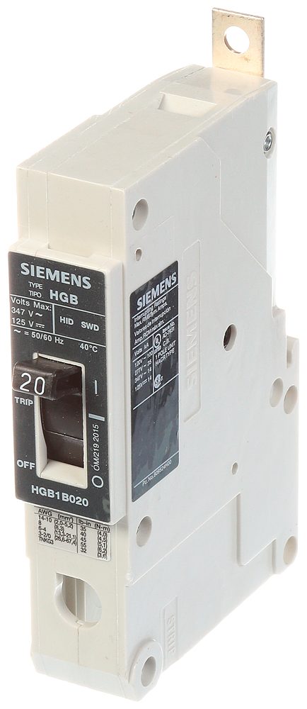 Product image for Siemens HGB1B020B BRKR HGB 20A 1P 277V