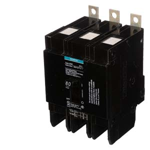 Product image for Siemens BQD380 3-Pole 80 Amp 480 VAC 14 kA Circuit Breaker