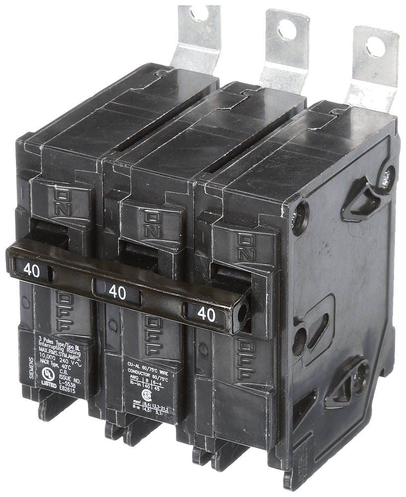 Product image for Siemens B340 3-Pole 40 Amp 240 Volt 10 K Circuit Breaker
