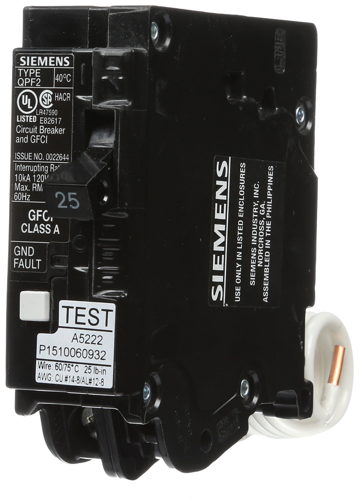Siemens QF125A BRKR QPF2 GFCI 5mA 1P 12 Product image for Siemens QF125A BRKR QPF2 GFCI 5mA 1P 12