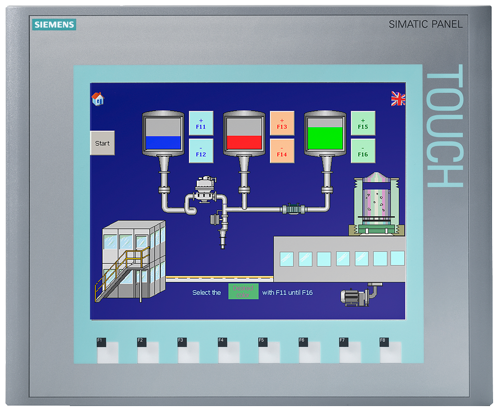 Product image for Siemens 6AV66470AF113AX0 10 Inch TFT Display Basic Panel Key and Touch Operation Human Machine Interface