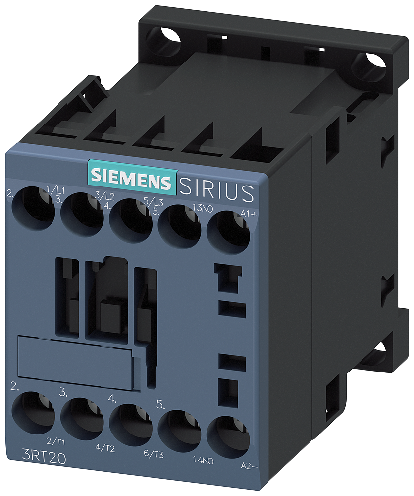 Product image for Siemens 3RT20181BB41 24 VDC 16 Amp 3-Pole 1NO Screw Terminal IEC Contactor