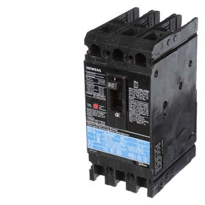 Product image for Siemens ED63B080L 3-Pole 80 Amp 600 VAC 18 kA Molded Case Circuit Breaker