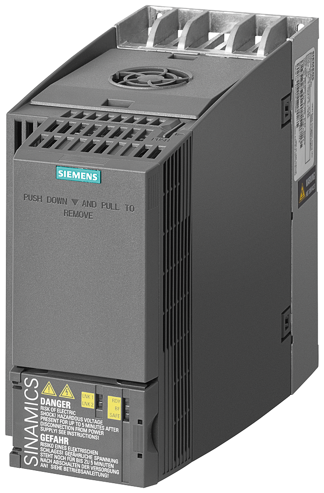Product image for Siemens 6SL32101KE213UF1 5.5 kW 12.5 Amp 380 to 480 VAC 3-Phase Profinet Compact Inverter