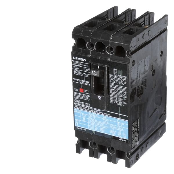 Product image for Siemens ED63B125L 3-Pole 125 Amp 600 VAC 18 kA Molded Case Circuit Breaker