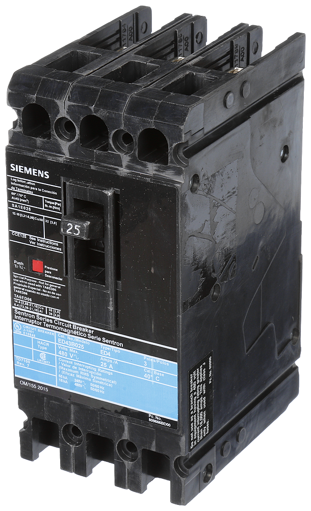Product image for Siemens ED43B025L BRKR ED4 3P 480V 25A