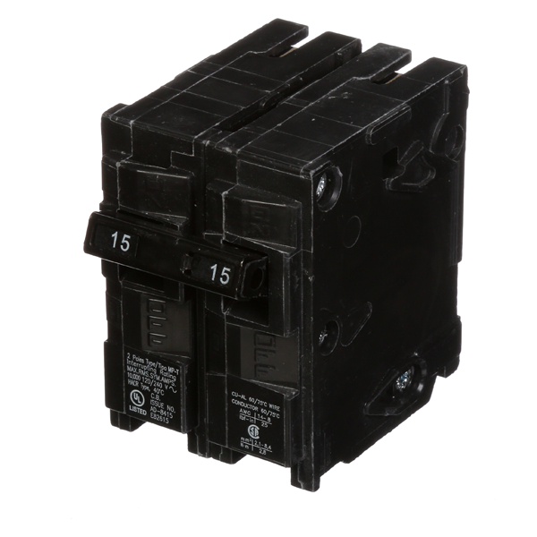 Product image for Siemens Q215 2-Pole 15 Amp 120/240 VAC 10 kA Circuit Breaker