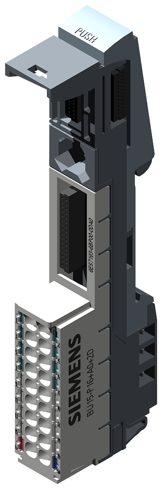 Product image for Siemens 6ES71936BP000DA0 24 VDC 10 Amp Push-In Terminal Module Base Unit