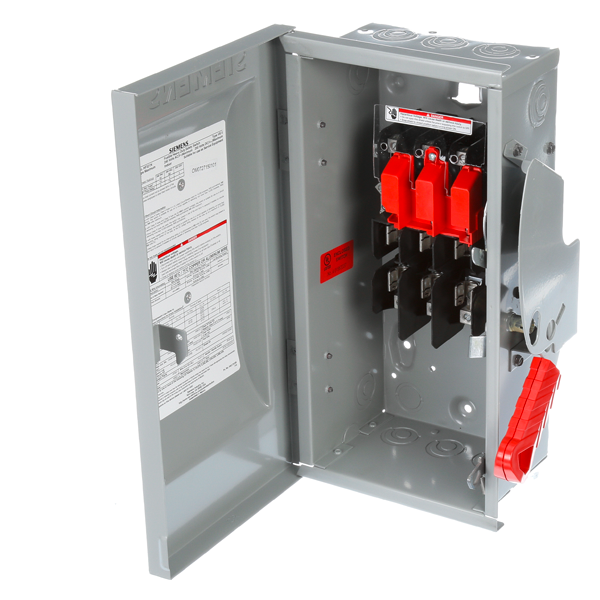 Product image for Siemens HF321N 240 VAC/250 VDC 30 Amp 3-Pole 4-Wire NEMA 1 Heavy Duty Fusible Safety Switch