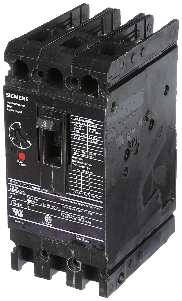 Product image for Siemens HHED63B025 BRKR HHED6 3P 600V 2
