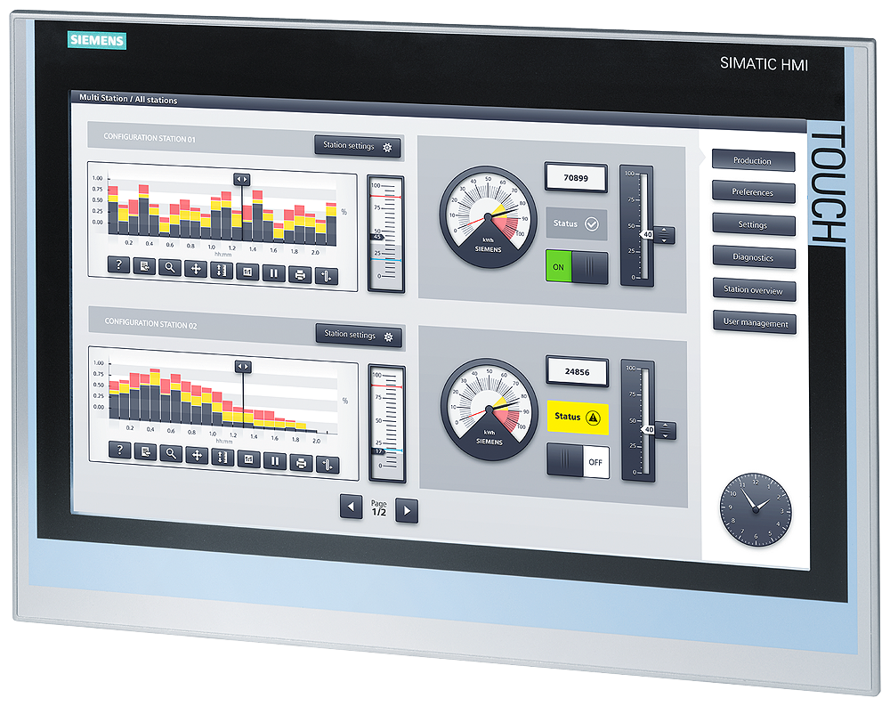 Product image for Siemens 6AV21240UC020AX1 SIMATIC HMI TP