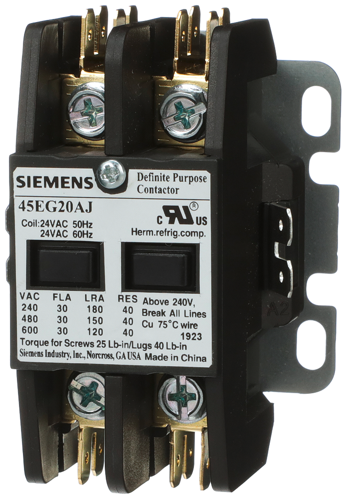 Product image for Siemens 45EG20AL Contactor, 45DP,30A,2P