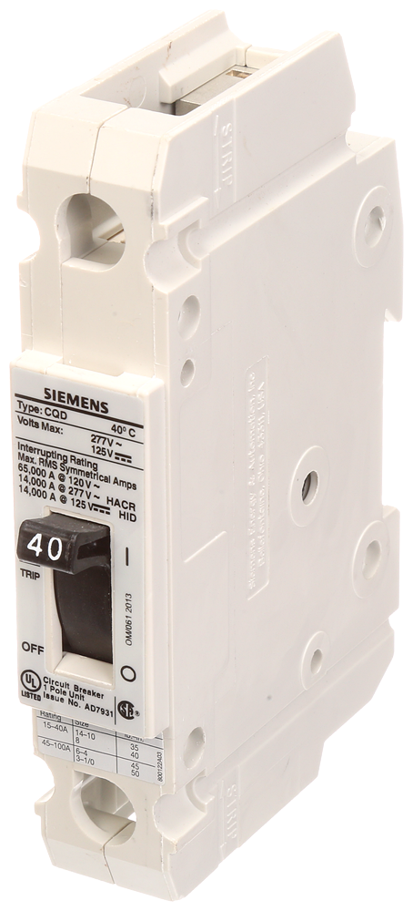 Product image for Siemens CQD140 CQD MCCB,TM,1P,27