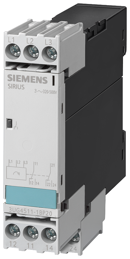 Product image for Siemens 3UG4511-1AP20 320 to 500 VAC 450 ms 1CO 3-Pole Voltage Monitoring Relay