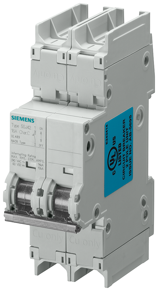 Product image for Siemens 5SJ42408HG41 MCB 5SJ4 2P 240V 4