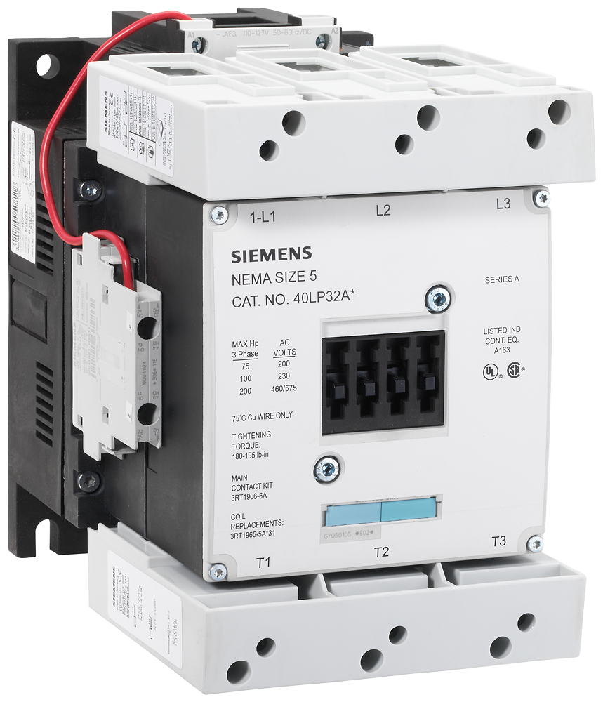 Product image for Siemens 40LP32AH CONTACTOR, SZ5,3PH,OPN