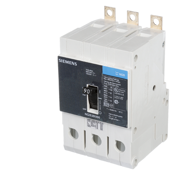 Product image for Siemens NGB3B090B 3-Pole 600 Star/347 VAC 90 Amp 14 kA Panelboard Mount Molded Case Circuit Breaker