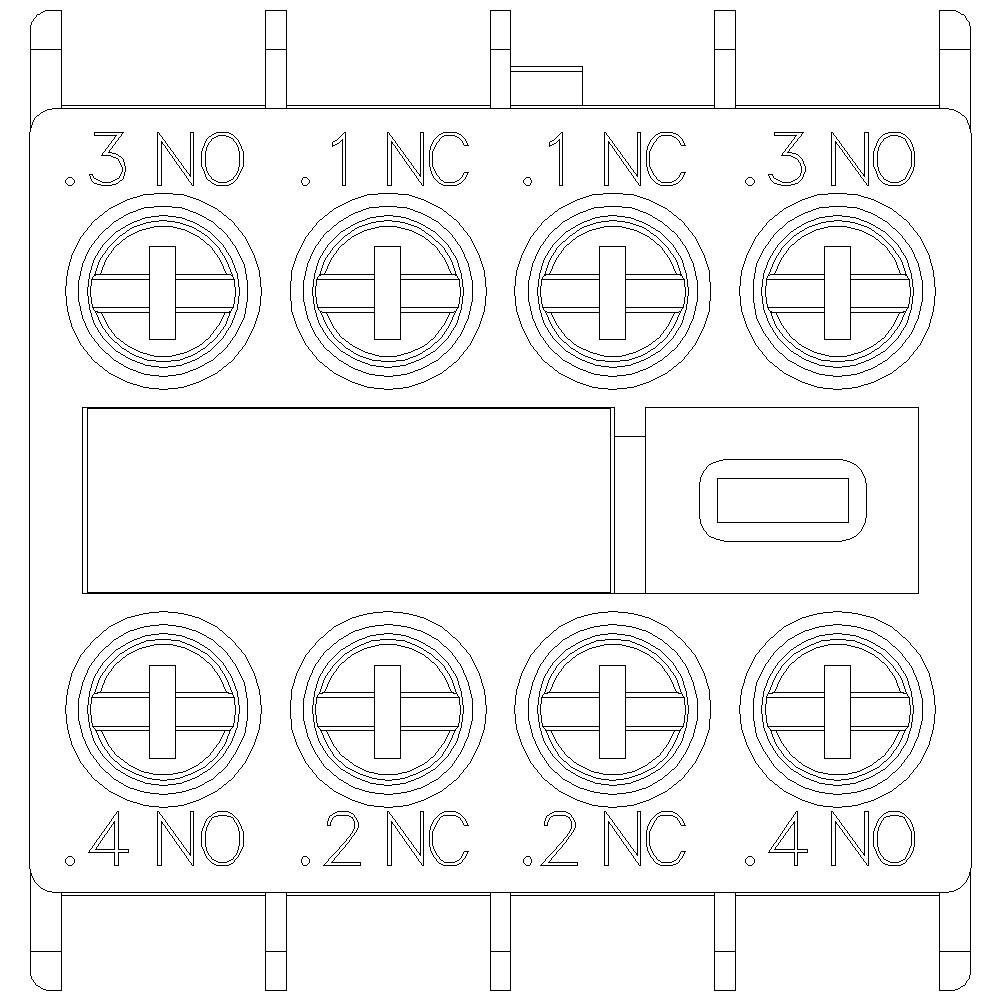 Product image for Siemens 3RH29111FA22 10 Amp 2NO 2NC Screw Terminal Contactor Auxiliary Switch Block