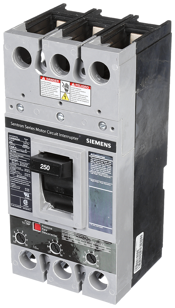 Product image for Siemens FXD63A250 3-Pole 250 Amp 600 VAC 22 kA ETI Circuit Breaker