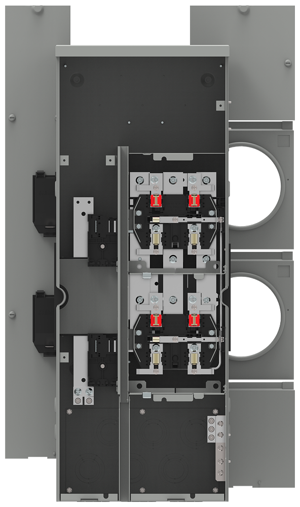 Product image for Siemens WMM22125RJB Power MOD 3-Phase Incoming 1-Phase Outgoing 125 Amp 2-Position Ringless Horn Bypass Meter Stack